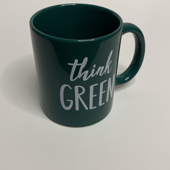 Mug | Green Glass Think Green Cup Mug Eco Friendly Plants Recycling Environment - Picture 7 of 7